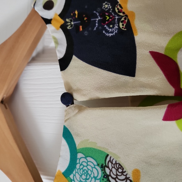 100% silk owl top - Picture 3 of 5